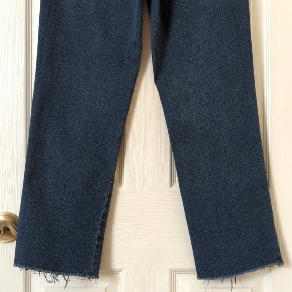 Social Standard by Sanctuary Dark Wash High Rise Cropped Straight Leg Jeans 6 - Picture 6 of 16